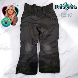 Patagonia Boys Medium 10 H2No Snowboard Ski Pants Insulated Waterproof Black